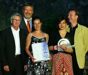 Vorstandsvorsitzender Ottmar C. Küsel, Bürgermeister Karl-Willi Beck, Barbara L. Bauer, Barbara Romaner, Intendant Michael Lerchenberg